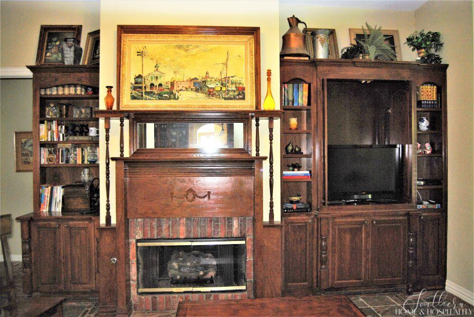 Family room before the renovation of our southern traditional dream home