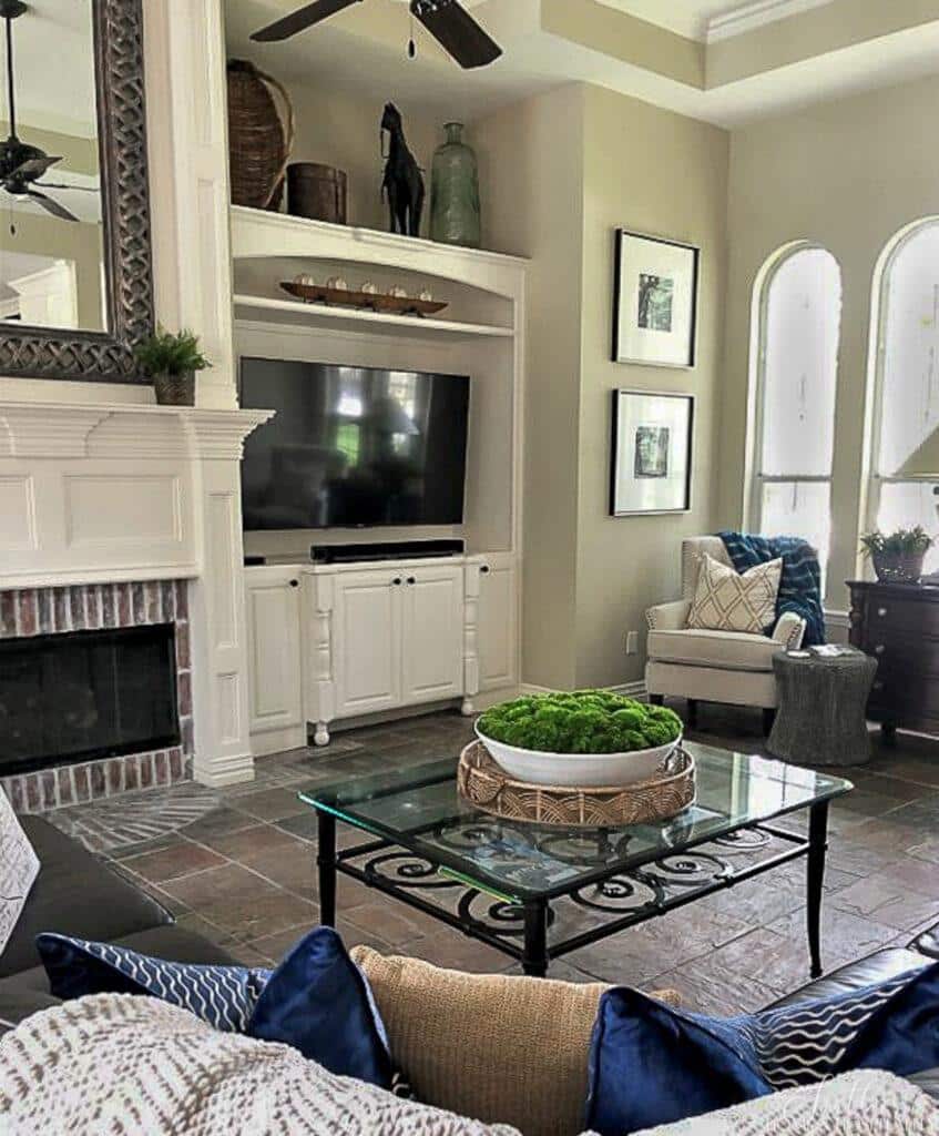 Greenery in family room for summer