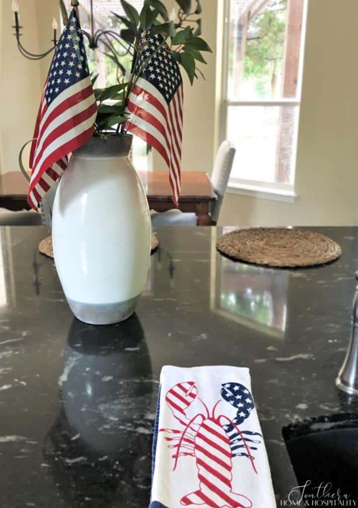 July 4th decor on kitchen counter