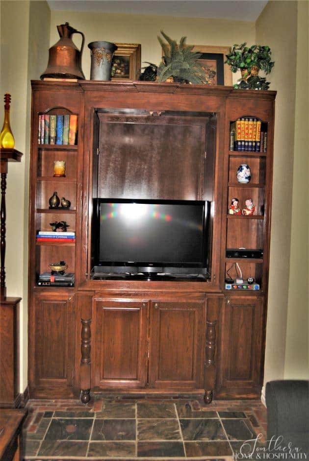 TV cabinet built in before renovation