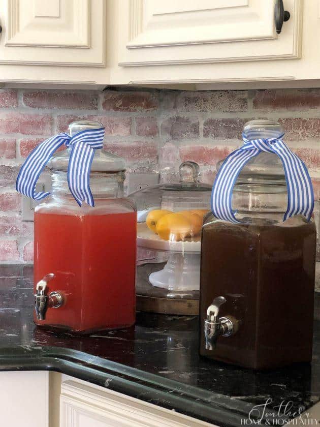 golf party cocktails in dispensers