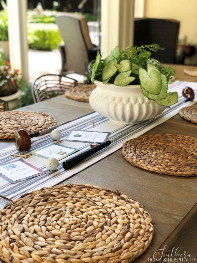 Golf theme party dining table decorations