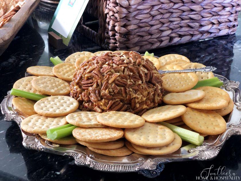 Golf theme party pimento cheese ball appetizer