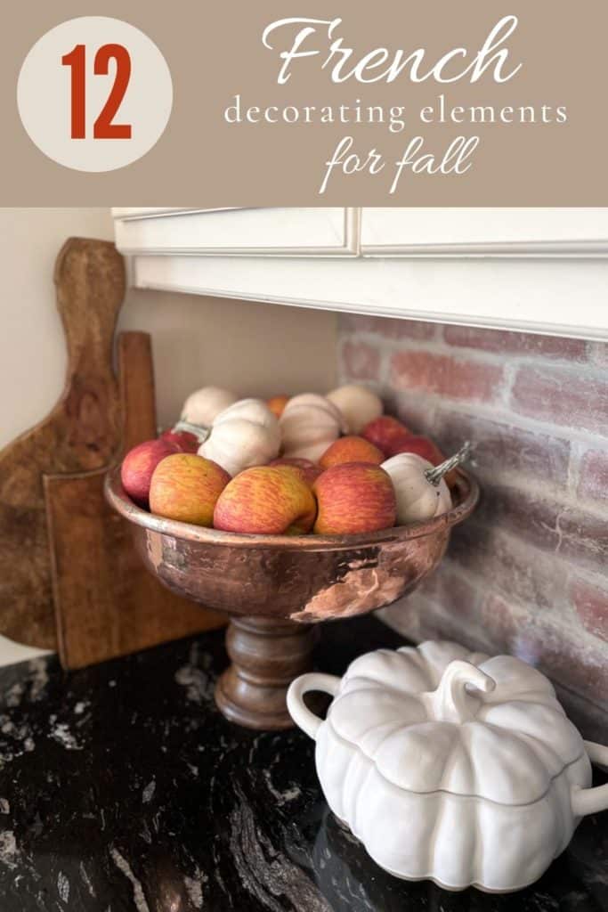 12 French decorating elements for fall Pinterest graphic