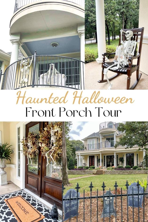 Haunted Halloween Front Porch Tour Pinterest graphic