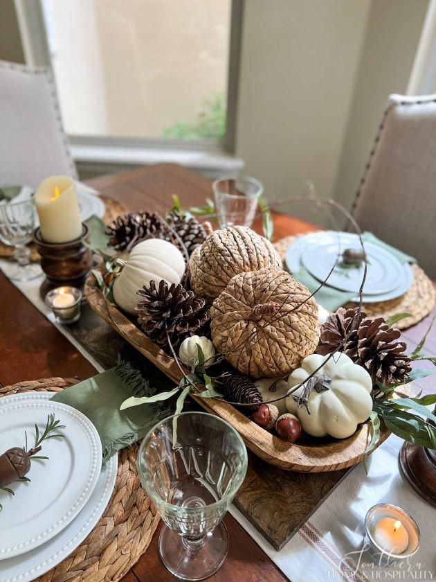 Neutral Fall Alfresco Dining Tablescape - Home with Holliday