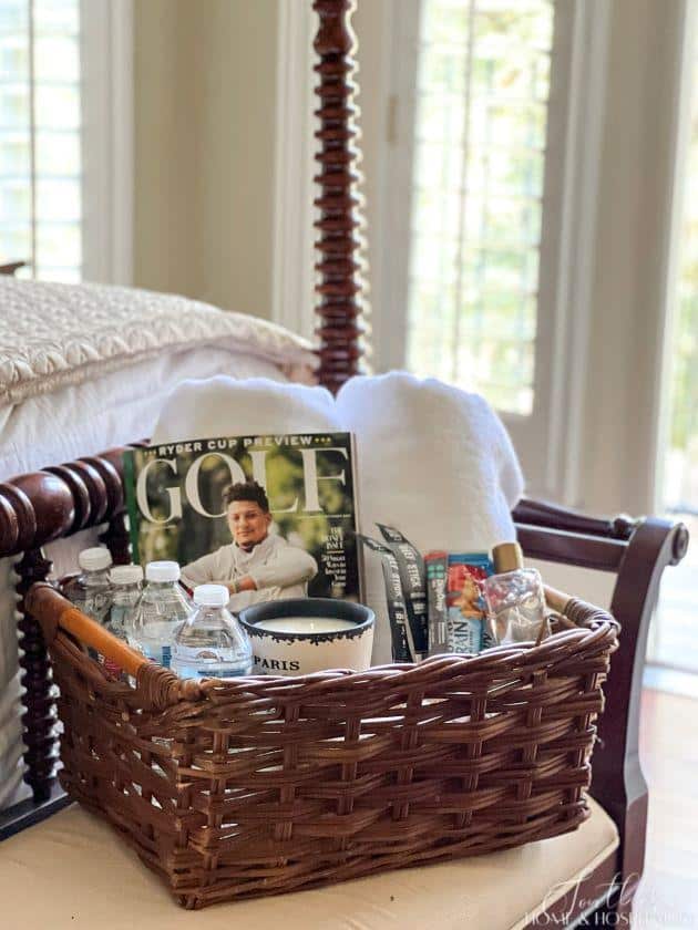 guest bedroom welcome basket