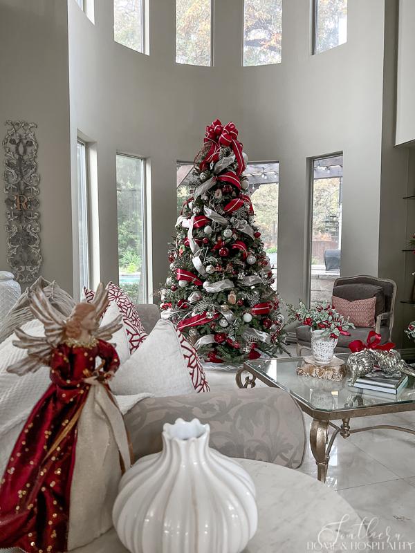 Classic Red and White Classic Christmas Living Room Tour