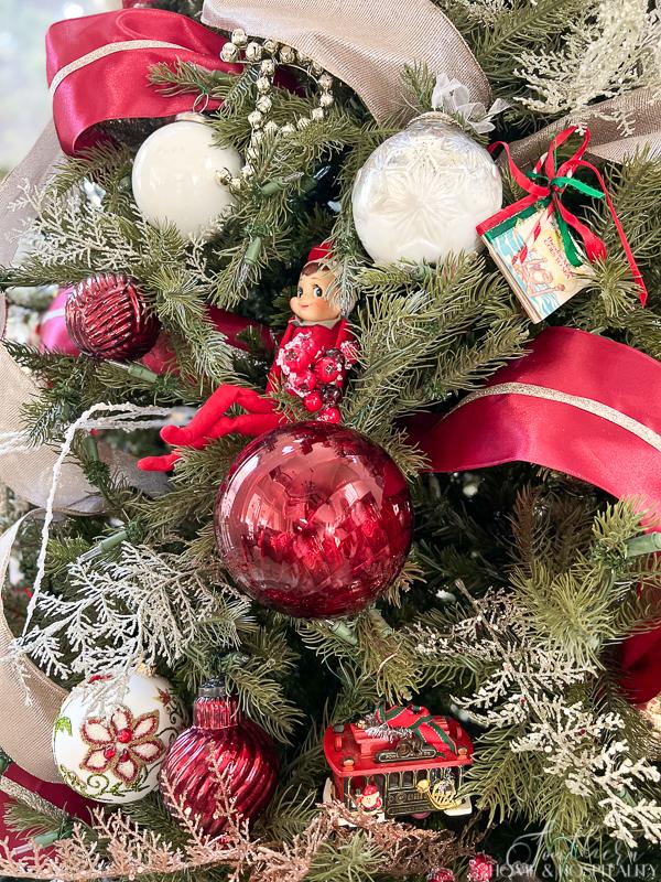 Christmas tree with sentimental ornaments