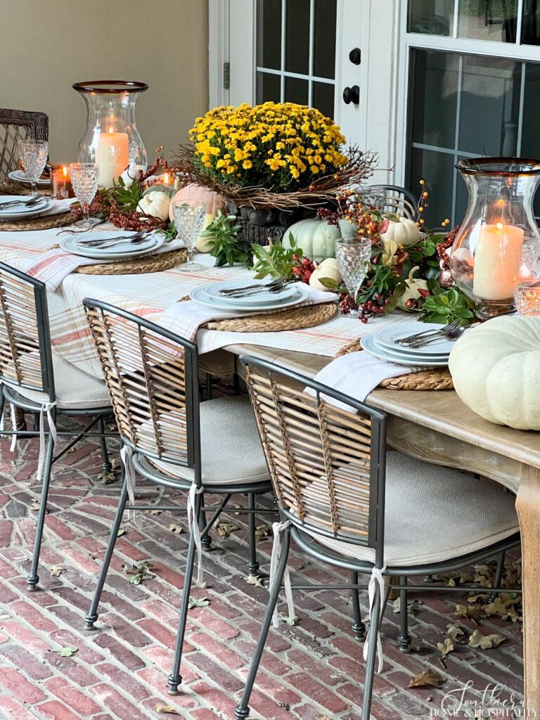 Outdoor fall tablescape
