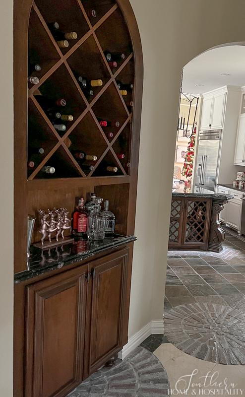 wine bar in dining room