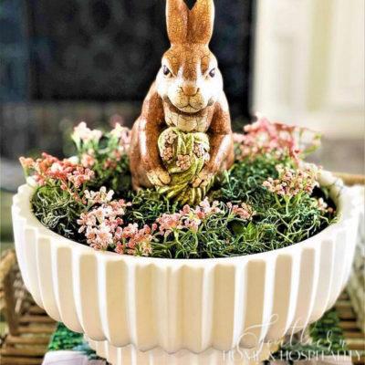 Easy Spring Decor: Bunnies in a Bowl!