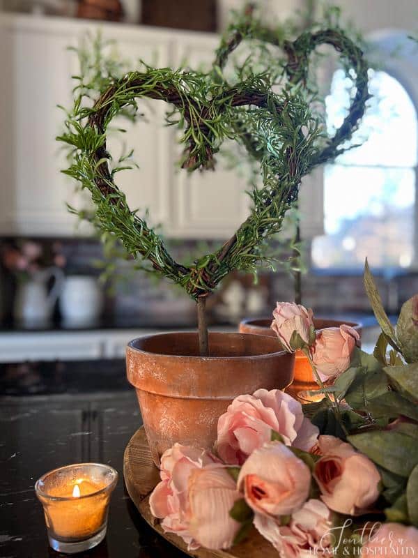 Heart shaped rosemary topiary