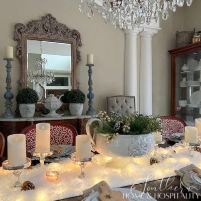 How to Set a Simple Winter Wonderland Tablescape