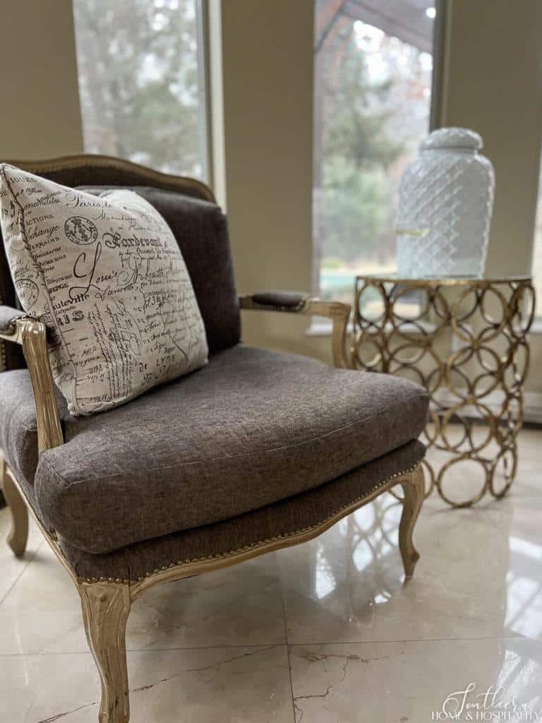 End table close to chair in living room