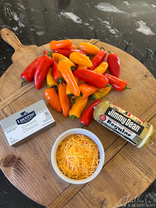 Ingredients for Sausage Stuffed Sweet Mini Peppers
