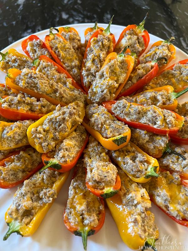 Sausage Stuffed Sweet Mini Peppers: Low Carb Appetizer Winner