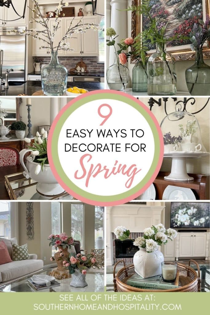 9 Easy Ways to Decorate for Spring Pinterest graphic