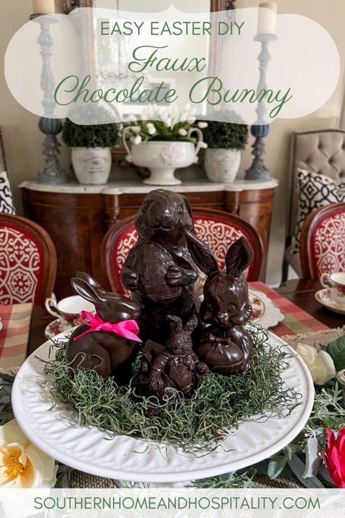 Easy Easter DIY Faux Chocolate Bunny Pinterest Graphic