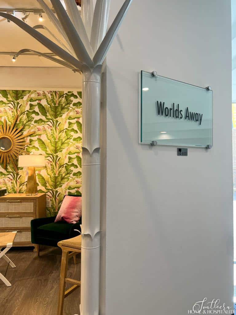 Worlds Away showroom sign at High Point Market