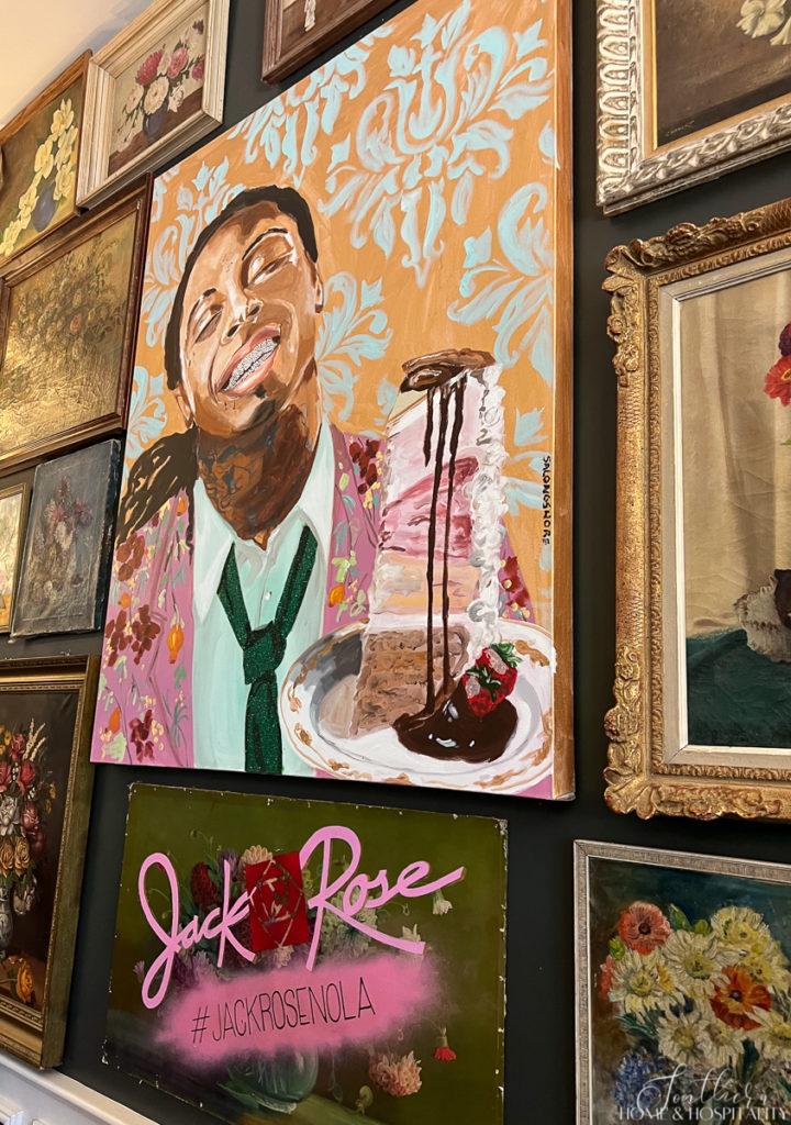 Lil Wayne painting at Jack Rose restaurant