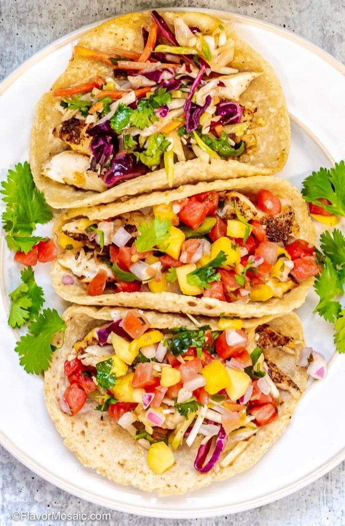 blackened fish tacos with pineapple salsa