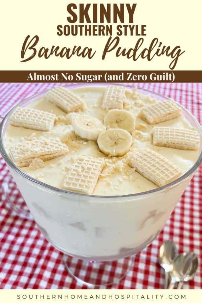 skinny southern style banana pudding pinterest graphic