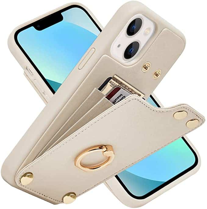 Phone case with pocket and ring