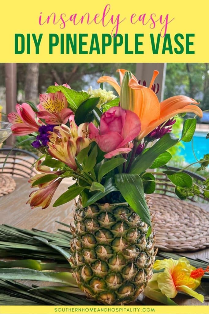 DIY Pineapple Vase Pinterest graphic