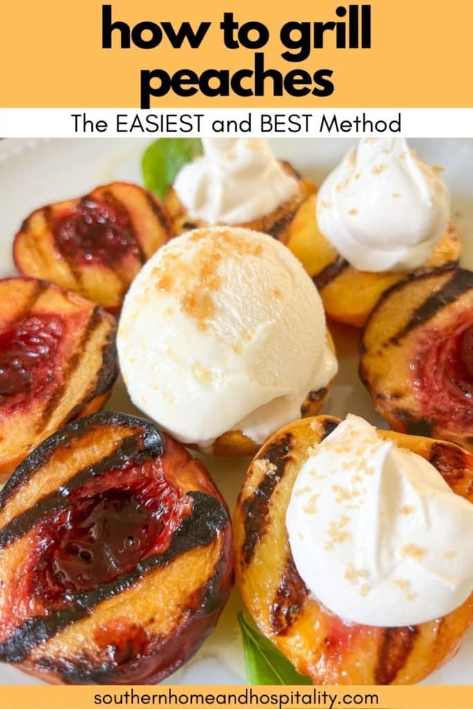 how to grill peaches Pinterest graphic