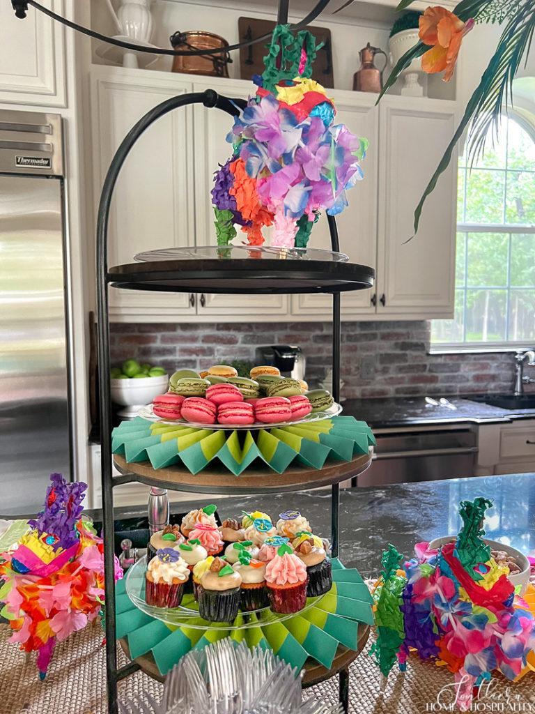 desserts for tropical theme party with mini pinatas