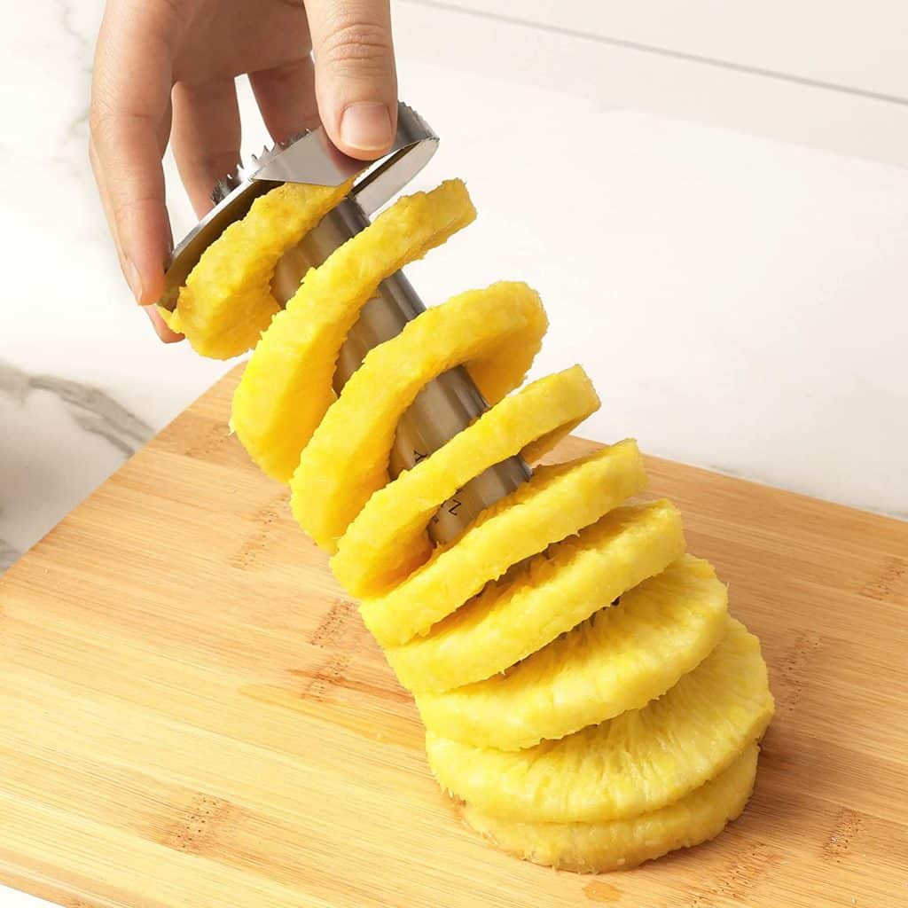 Pineapple spiral made with pineapple corer and slicer