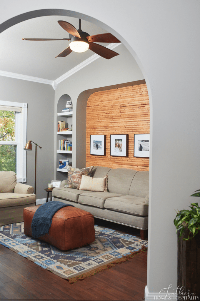 wood wall treatment in a niche