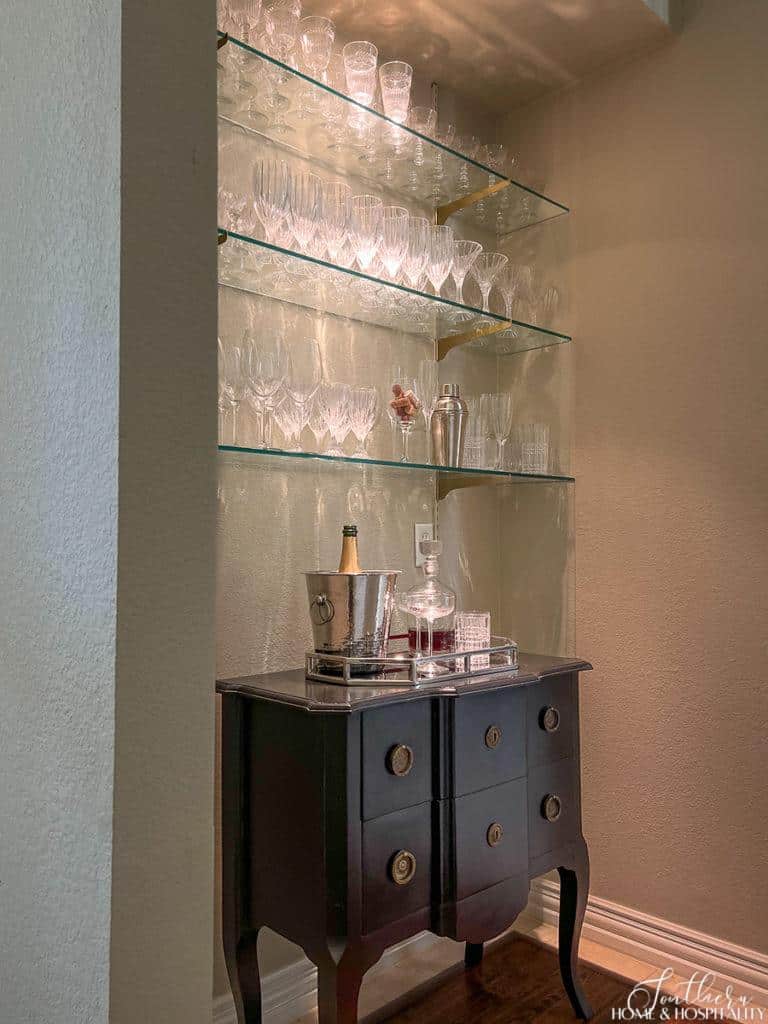 niche made into a bar area