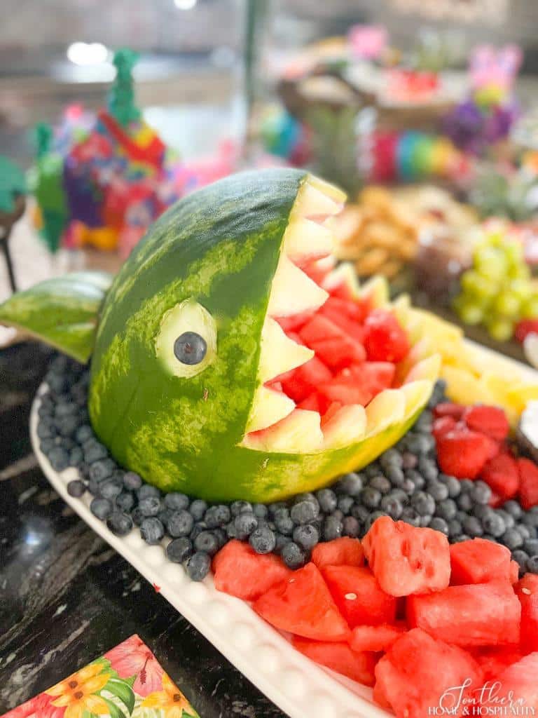 Watermelon shark with blueberry eyes