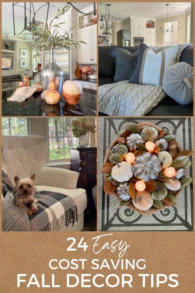 24 easy cost saving fall decor tips pinterest graphic