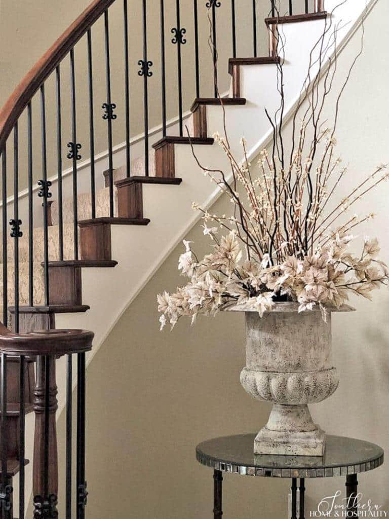 Fall branches in a vintage French urn