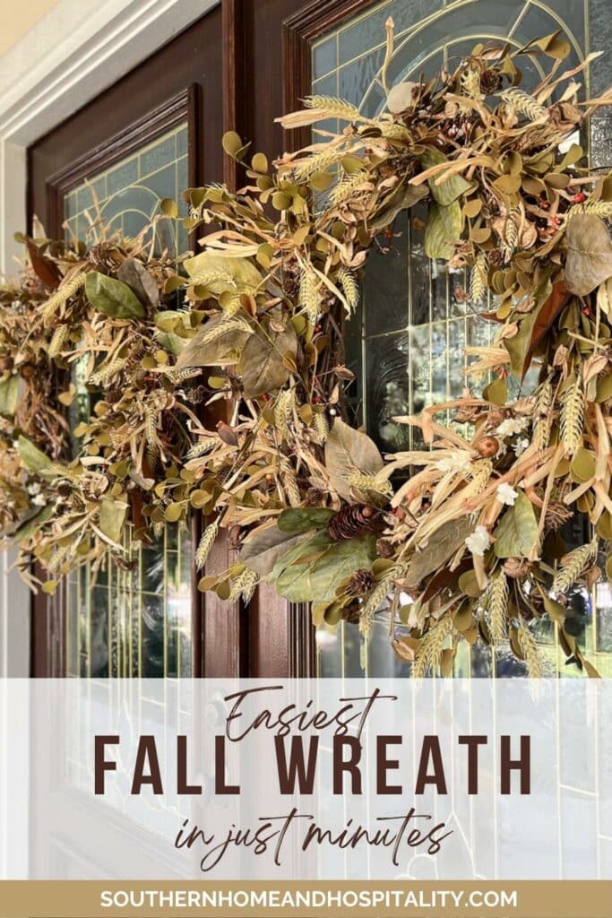 Easiest fall wreath Pinterest graphic