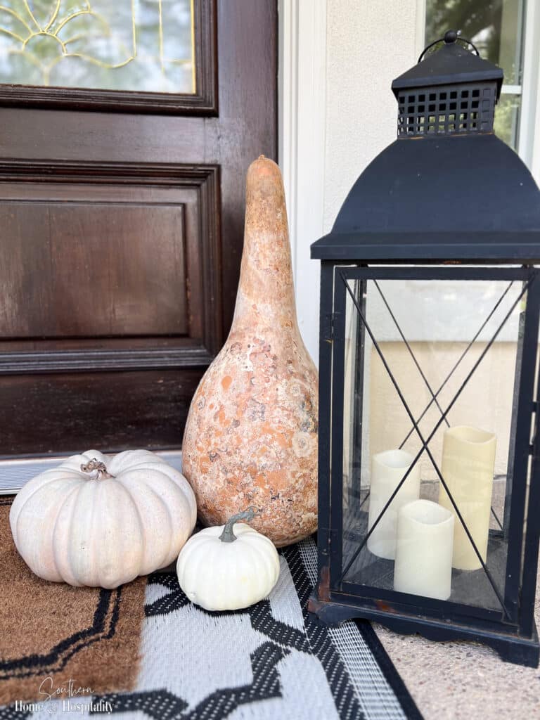 Fall gourd on front porch