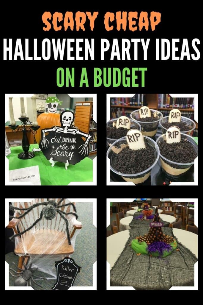 Scary cheap Halloween party ideas on a budget Pinterest graphic