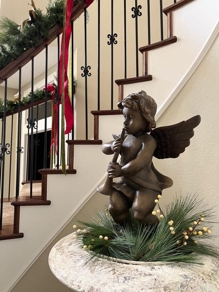 Christmas angel in French urn
