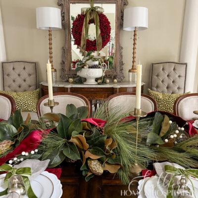 Lush + Luxe Red and Green Christmas Tablescape
