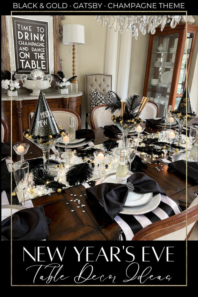 New Year's Eve Table Decor Ideas Pinterest graphic