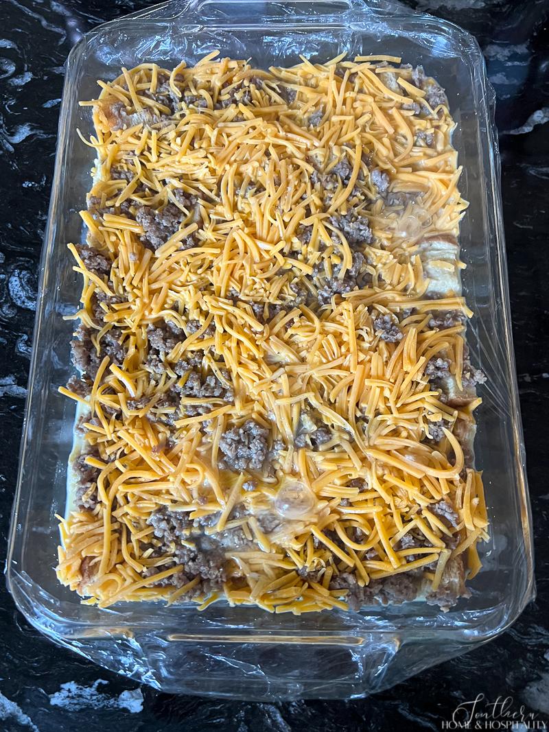 Easy Cheesy Sausage and Egg Breakfast Casserole (Make Ahead in Minutes)