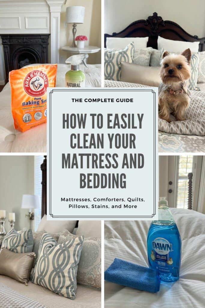 How to easily clean your mattress and bedding Pinterest graphic