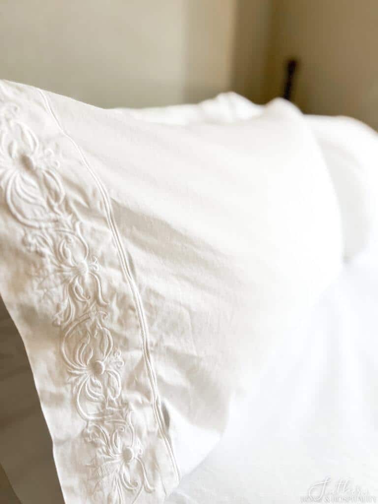 White pillowcase with embroidery