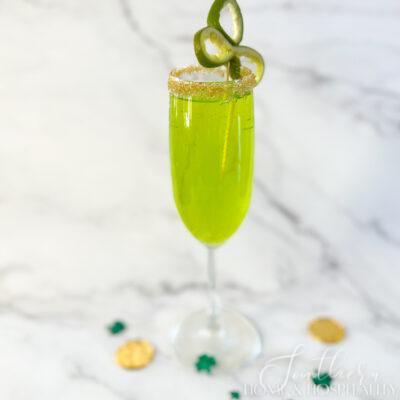 St. Patrick’s Day Sparkling Shamrock Champagne Cocktail