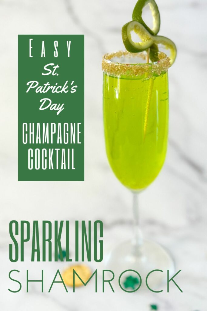 Sparkling Shamrock Cocktail Pinterest graphic
