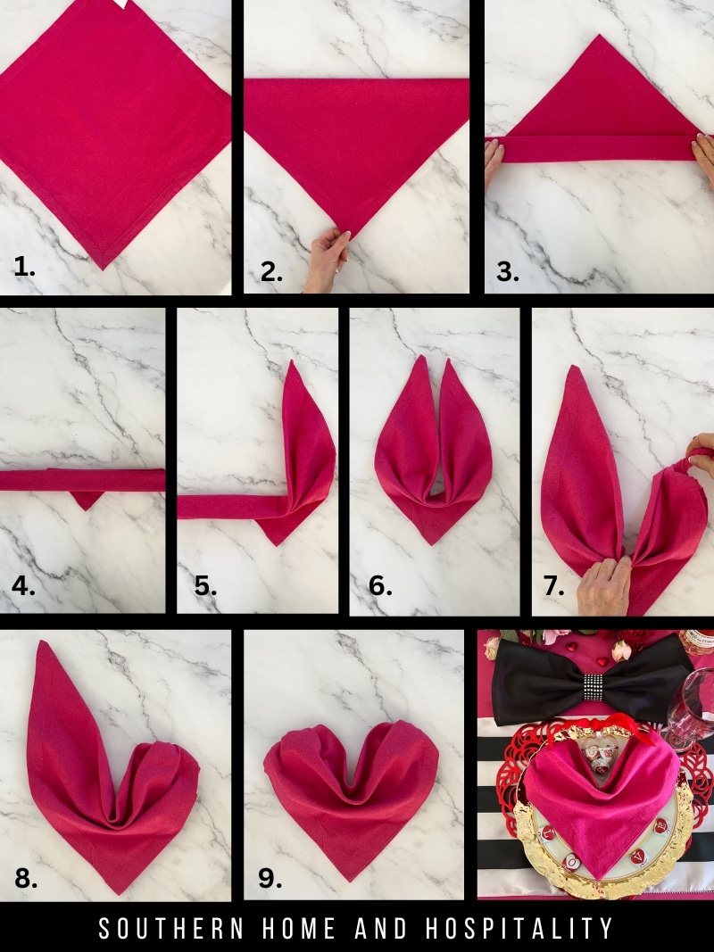 Easy Valentine's Day Napkin Folds (Three Adorable StepByStep Ways)