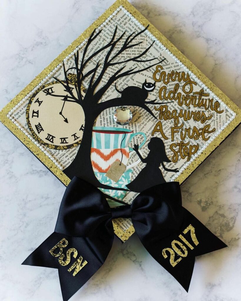 Alice in Wonderland grad cap